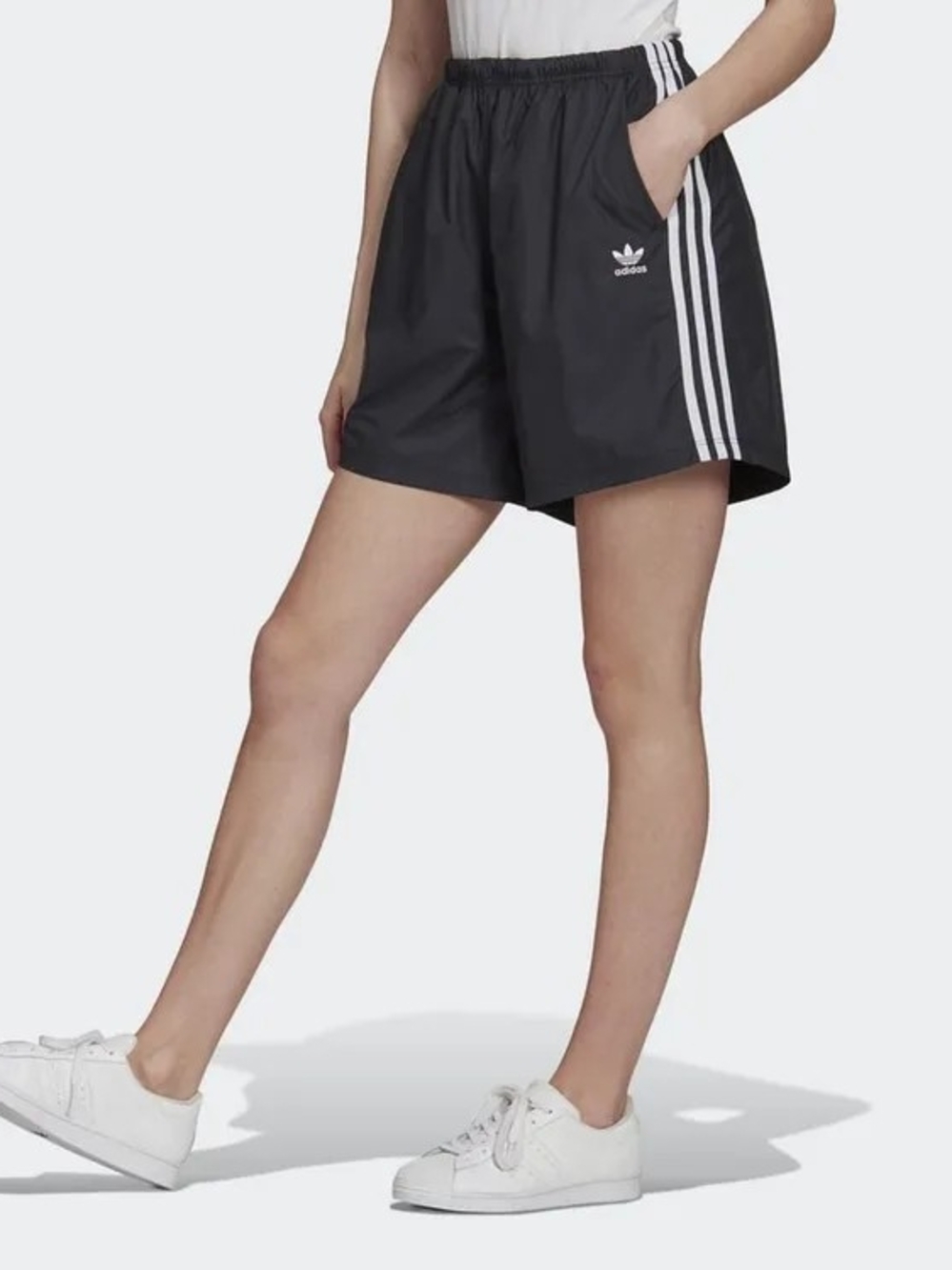adidas Black Athletic Shorts with White 3-Stripes